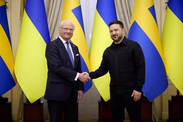 Royals, König Carl Gustaf von Schweden zu Besuch in Lwiw