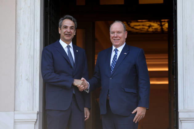 Greece, Kyriakos Mitsotakis receives Prince Albert II of Monaco in Athens