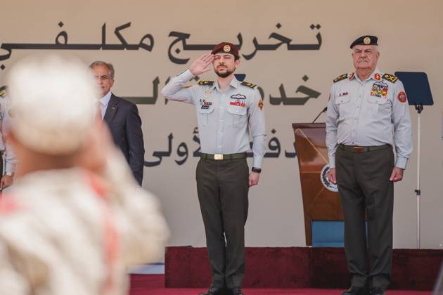 Jordan, Crown Prince Hussein at graduation ceremony for new conscripts in Shweir