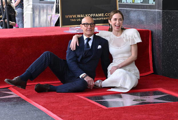 Stanley Tucci und Emily Blunt erhalten Stern auf dem Walk of Fame in Hollywood