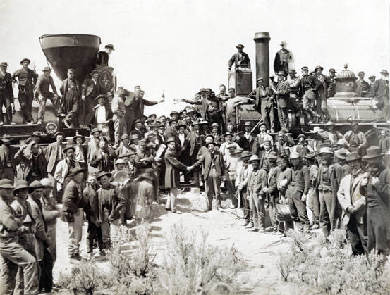 IMAGO International History, Archive, USA, First transcontinental railway connection at Promontory Point 1869