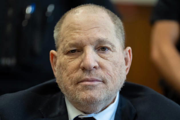 Harvey Weinstein is in hospital following a heart attack; archive footage