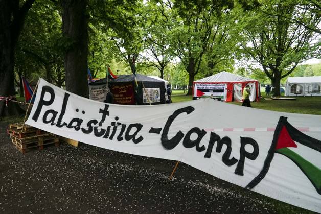 Hamburg, Palestine Protest camp on the Moorweide