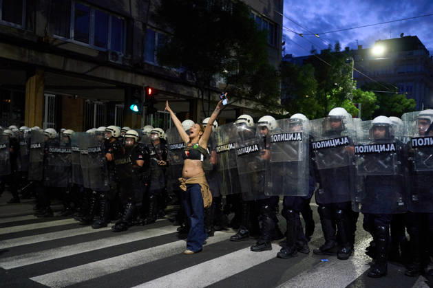 Serbien, Proteste gegen die Regierung und Ausschreitungen in Belgrad