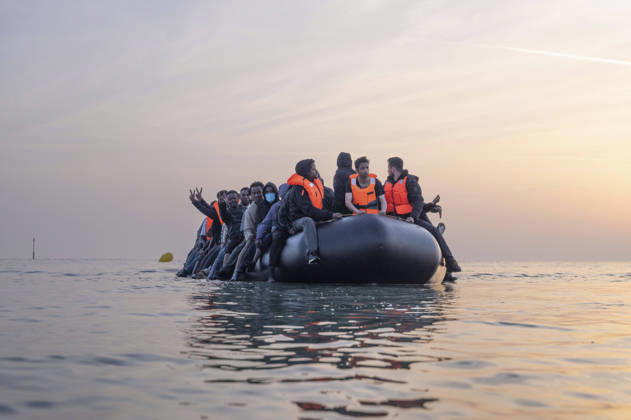 Frankreich, Migranten auf dem Weg über den Ärmelkanal von Dünkirchen nach England