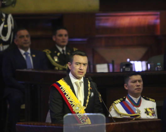 Ecuador, Präsident Daniel Noboa hält Rede zur Lage der Nation in Quito