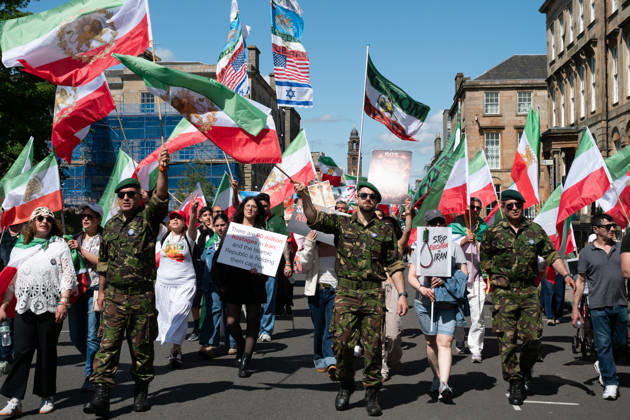 Schottland, Demonstration gegen das iranische Regime in Glasgow