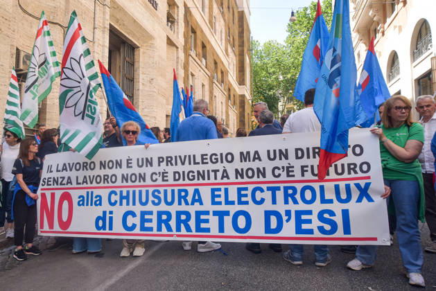 Italien, Demonstration von Beschäftigten von Electrolux in Rom