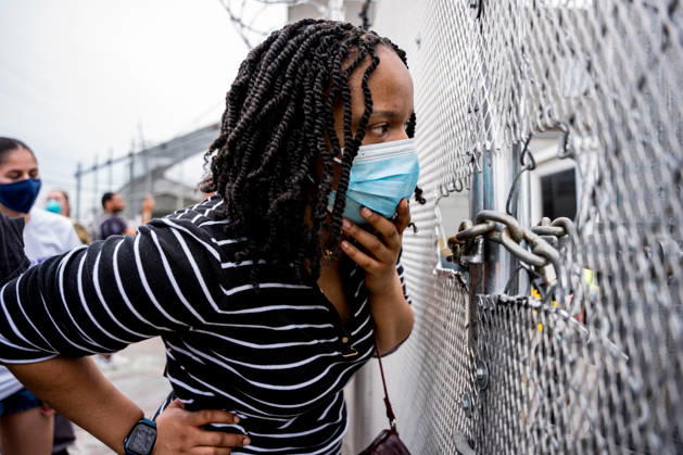 USA, Proteste vor ICE-Detention Center Delaney Hall in Newark, New Jersey