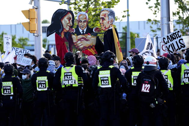 Kanada, Proteste gegen Rüstungsmesse CANSEC in Ottawa