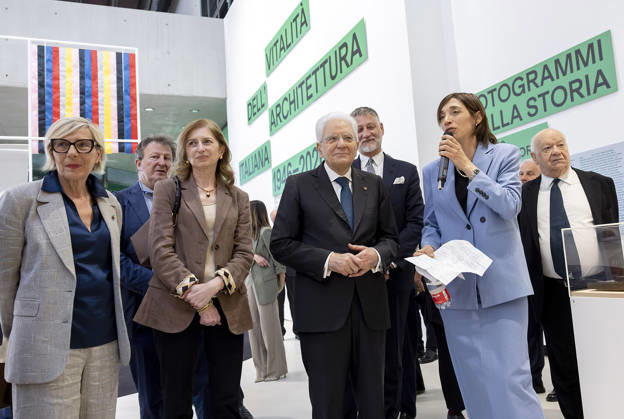 Italien, Präsident Sergio Mattarella besucht Ausstellung The Vitality of Italian Architecture in Rom