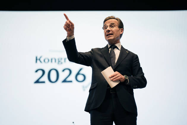 Schweden, Ulf Kristersson besucht Unternehmerkongress in Boras