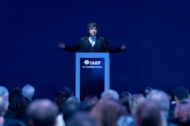 Argentina, Javier Milei speaks at the Congress of the Institute of Financial Professionals in Buenos Aires