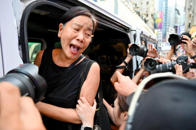China, commemoration of the anniversary of the Tiananmen massacre in Hong Kong, arrest of activist Chan Po-ying near Victoria Park