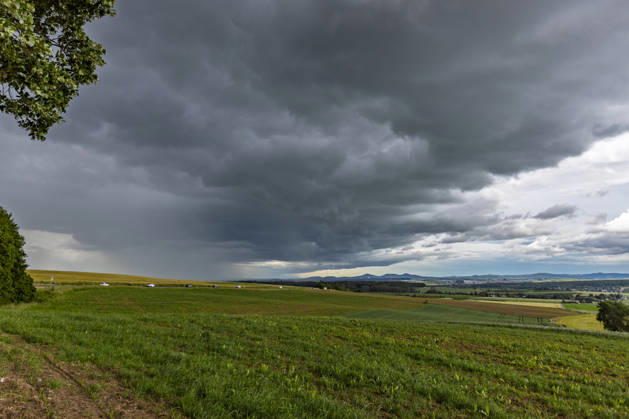 Thunderstorms over Germany, storm clouds over the Rhineland