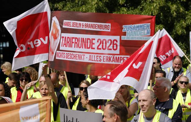 Berlin, Warnstreik im Einzel- und Großhandel