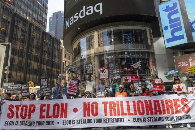 USA, Demonstration Stop Elon - No Trillionaires in New York