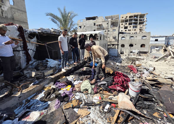 Middle East conflict, Gaza, damage after Israeli airstrike on Khan Younis