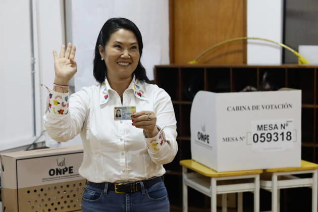 Presidential election in Peru, run-off, Keiko Fujimori voting in Lima