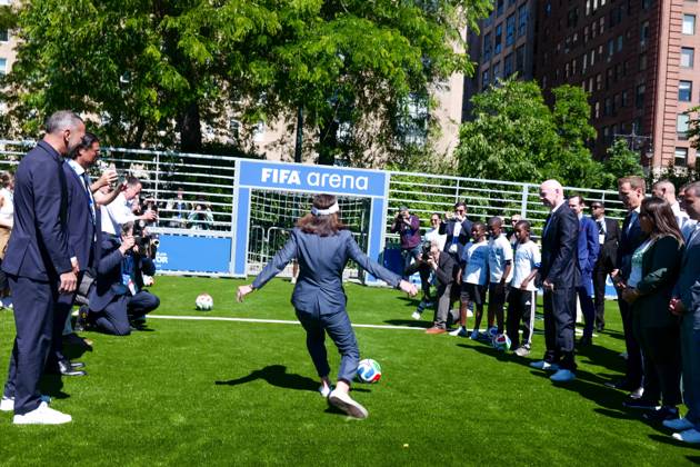USA, Presseauftritt zu Public Viewing zum WM-Finale 2026 im Central Park