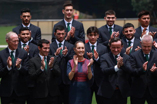 Mexico, Claudia Sheinbaum receives the men's national football team before the start of the World Cup in Mexico City