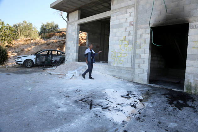 Nahostkonflikt, Westjordanland, Schäden nach Brandanschlag auf palästinensische Siedlung in Nablus