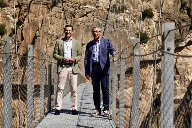 Spain, inauguration of a suspension bridge on the Caminito del Rey in Ardales