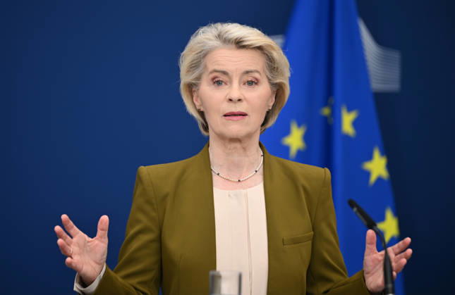 Brüssel, Ursula von der Leyen stellt EU-Sanktionspaket gegen Russland vor
