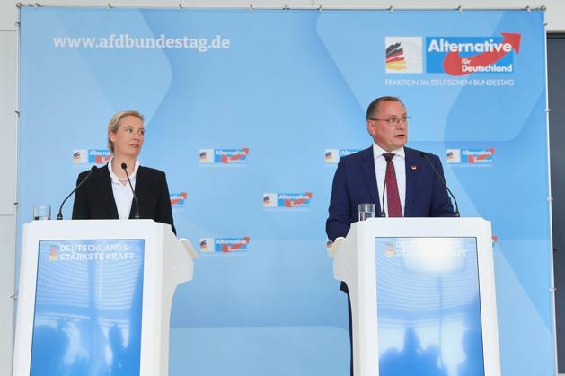 Berlin, AfD-Pressekonferenz mit Alice Weidel und Tino Chrupalla