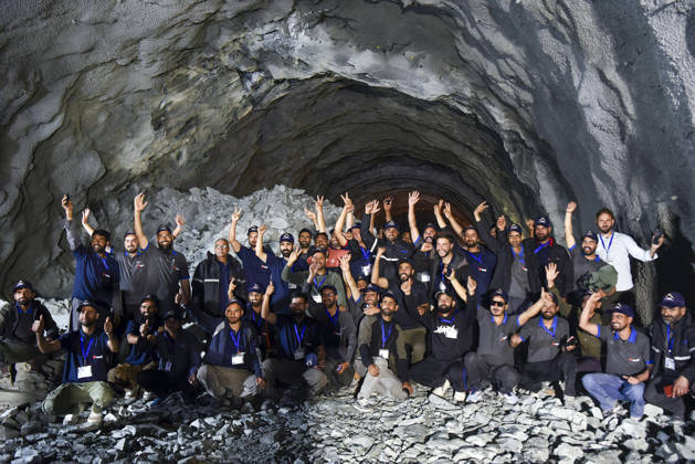 India, Ceremony for the final breakthrough of the Zojila Tunnel in Kargil