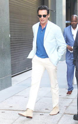 Celebrity, Hugh Jackman as a guest on Good Morning America in New York