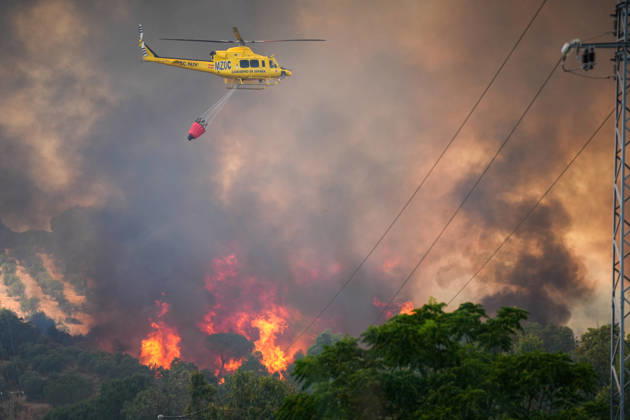 Spain, forest fire in the province of Huelva