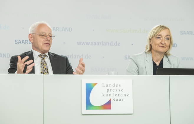 Saarland, Landespressekonferenz in Saarbrücken