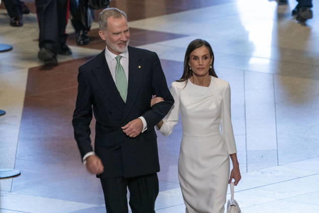 Royals, King Felipe and Queen Letizia of Spain at the consecration of the tower of Jesus Christ of the Sagrada Família in Barcelona
