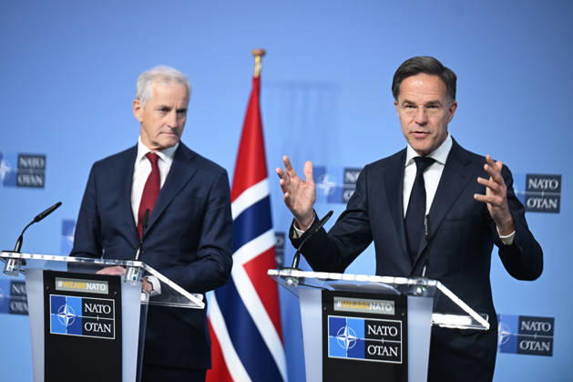 Belgium, Mark Rutte meets Jonas Gahr Store in Brussels