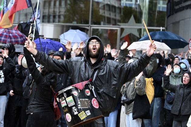 Belgien, Protest der Antifa in Brüssel