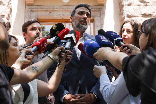 Armenia, Aram Vardevanyan speaks to media representatives in Yerevan
