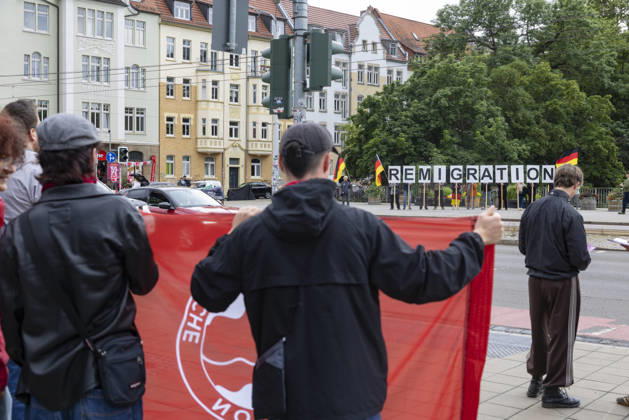 Thuringia, demonstrations before AfD party conference in Erfurt