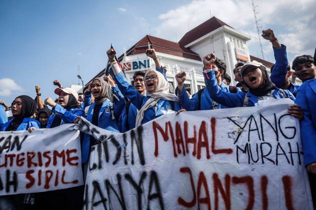 Indonesia, student protest against government measures in Yogyakarta