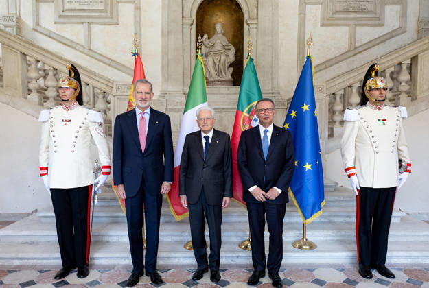Italy: President Sergio Mattarella meets King Felipe VI and Antonio José Seguro at the COTEC Europe Symposium in Venice