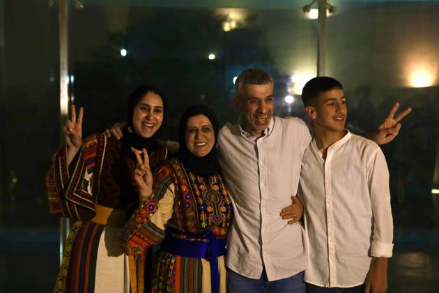 Middle East conflict, West Bank, arrival in Ramallah of a man released from Israeli custody