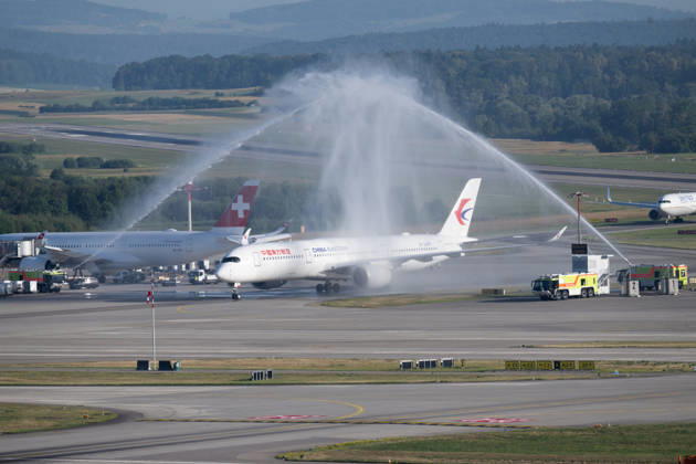 Zurich, China Eastern Airlines’ inaugural flight from Shanghai