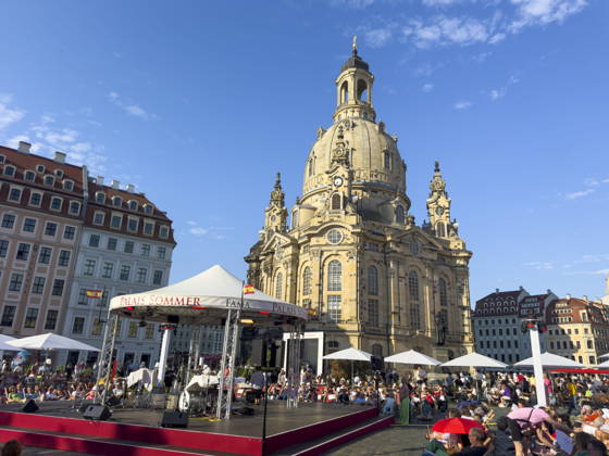 Saxony, opening night of the Palais Sommer cultural festival at Neumarkt in Dresden