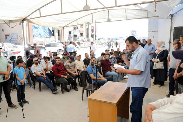 Gaza, protest by UNRWA staff in Gaza City
