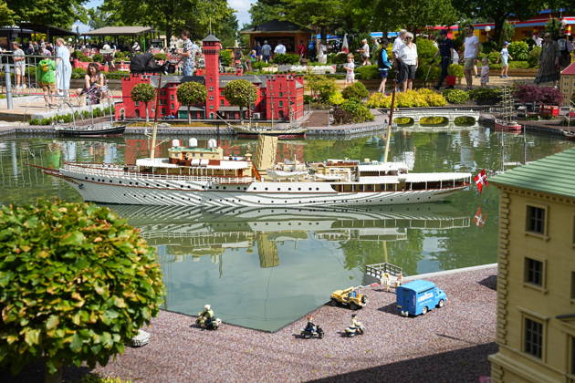 Denmark, Billund: Legoland displays a Lego model of the royal yacht Dannebrog