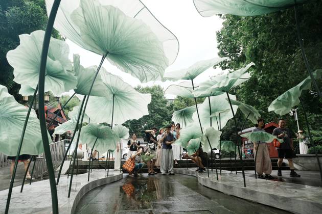 Arts, Lotusblatt-Installation Iin Hangzhou, China
