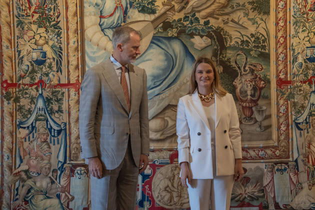 Royals: King Felipe of Spain welcomes Marga Prohens in Palma de Mallorca