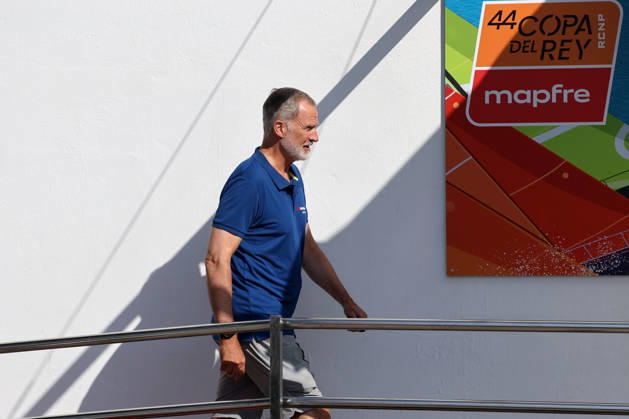 Royals: King Felipe of Spain takes part in the Copa del Rey Mapfre sailing regatta