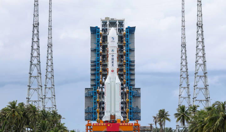 China: Launch of a Long March 5 rocket from Wenchang