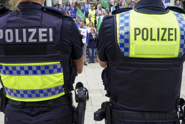 Hamburg, Polizeidemonstration am Adolfsplatz